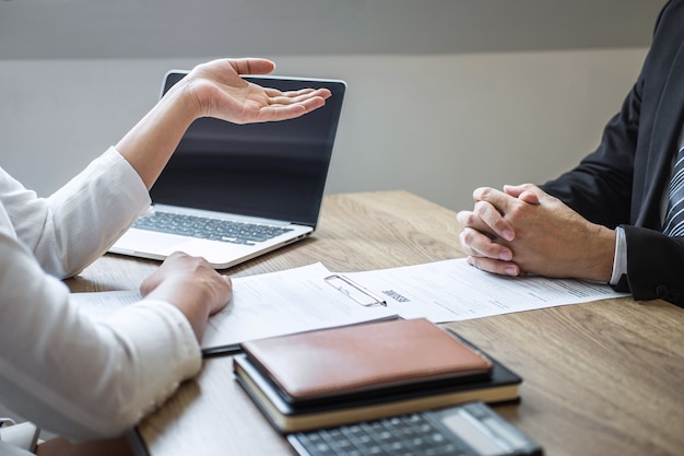 businesswoman interviewing a candidate