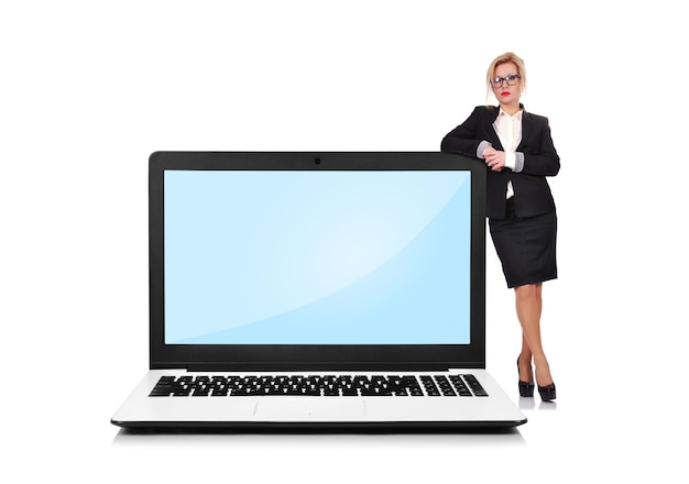 Businesswoman and laptop