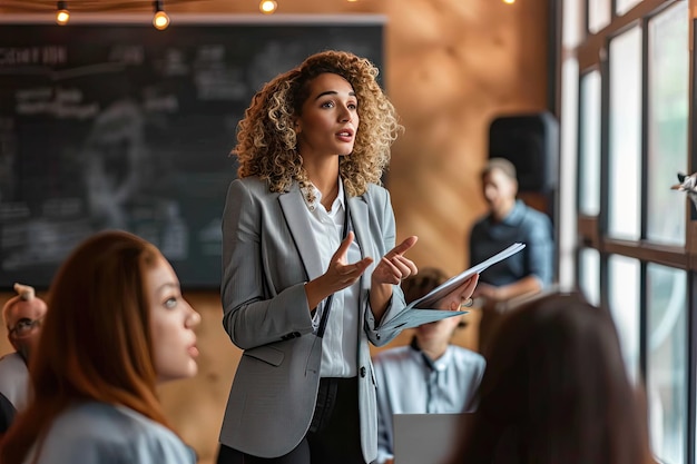 Businesswoman Leading A Seminar On Leadership