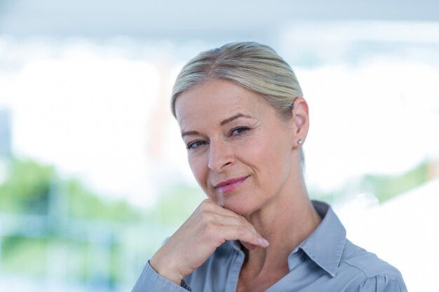 Businesswoman looking at camera