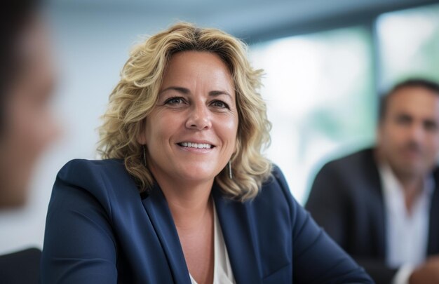 A businesswoman manager wearing formal clothes in her business office