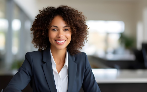 Businesswoman in the office copy space