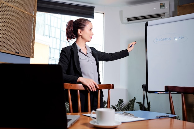 Businesswoman planning work