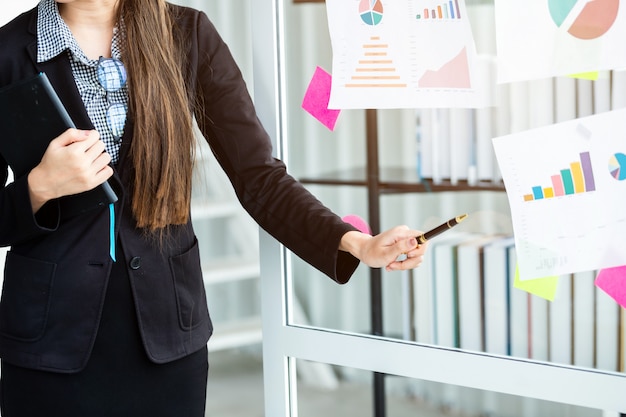 Businesswoman presenting new project ideas