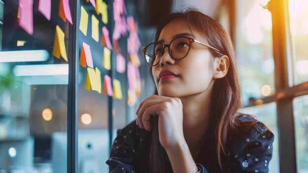 Photo businesswoman prioritizing goals based on their strategic importance