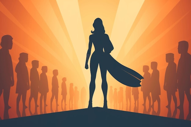 Businesswoman shadow superhero female Generate Ai