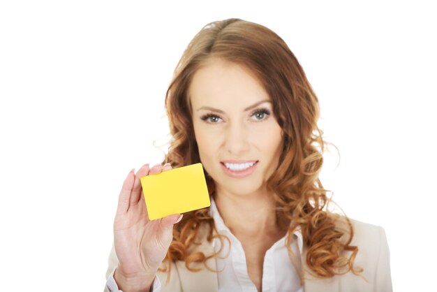 Photo businesswoman standing against white background