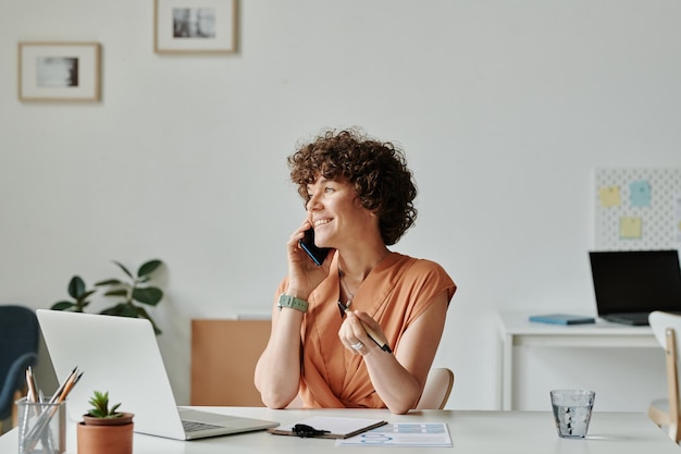 Businesswoman talking on mobile phone