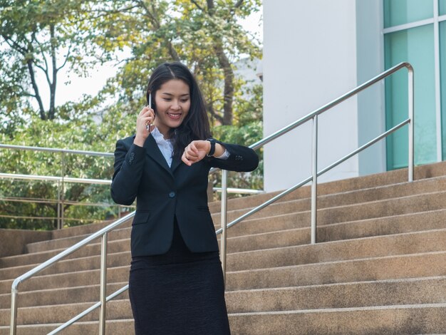 Businesswoman talking on phone