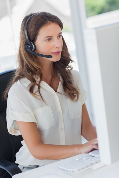 Businesswoman wearing a headset