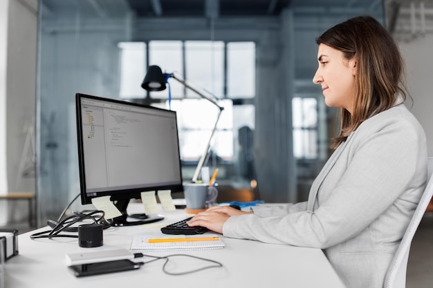 businesswoman with computer working at office