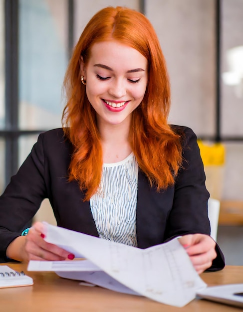 businesswoman with documents