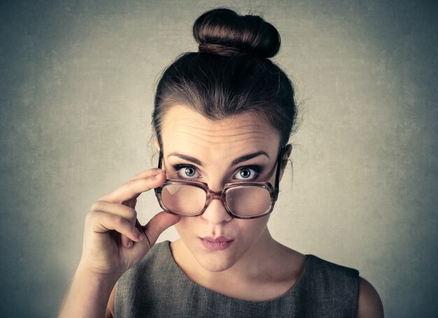 businesswoman with glasses