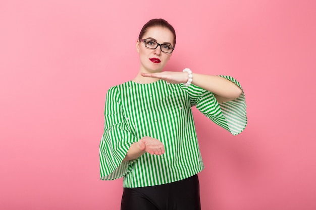 Businesswoman with hair bun