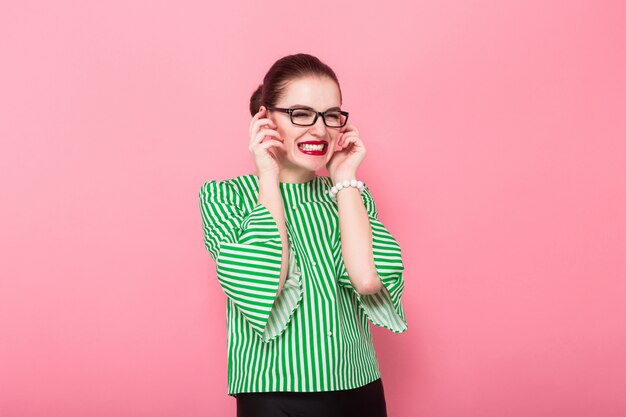 Businesswoman with hair bun