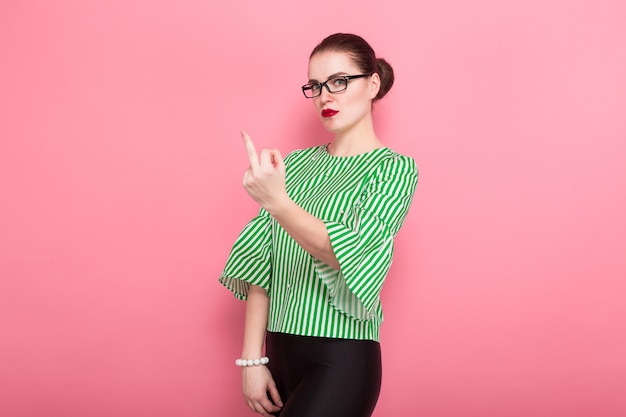 Businesswoman with hair bun