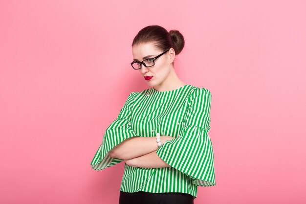 Businesswoman with hair bun