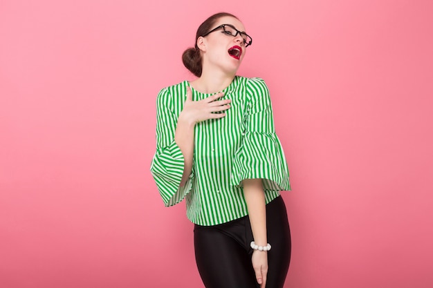 Businesswoman with hair bun