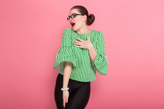 Businesswoman with hair bun