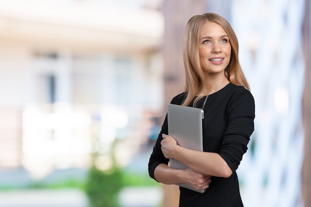 Businesswoman with laptop