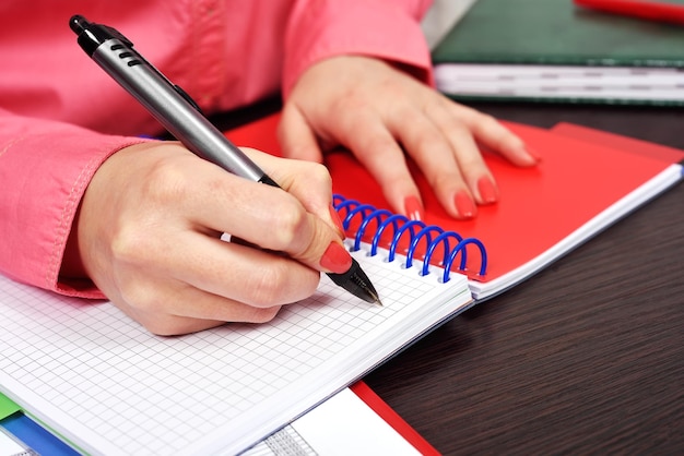 Businesswoman with notebook