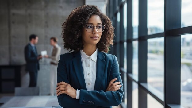 Businesswoman with a question