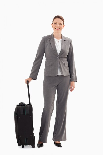 Businesswoman with suitcase