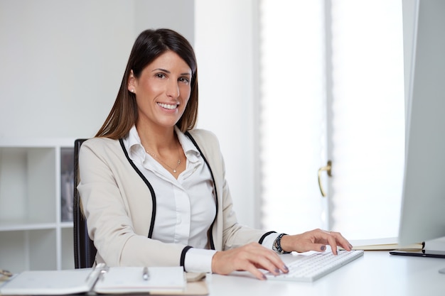 Businesswoman working at home office