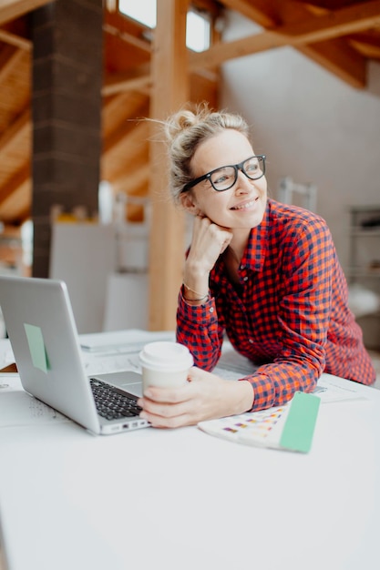 businesswoman working in office