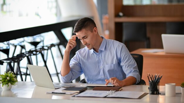 Businesswoman working at office