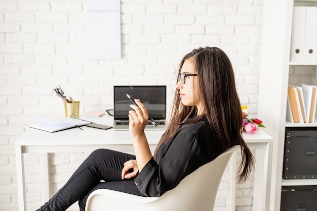 businesswoman working at the office