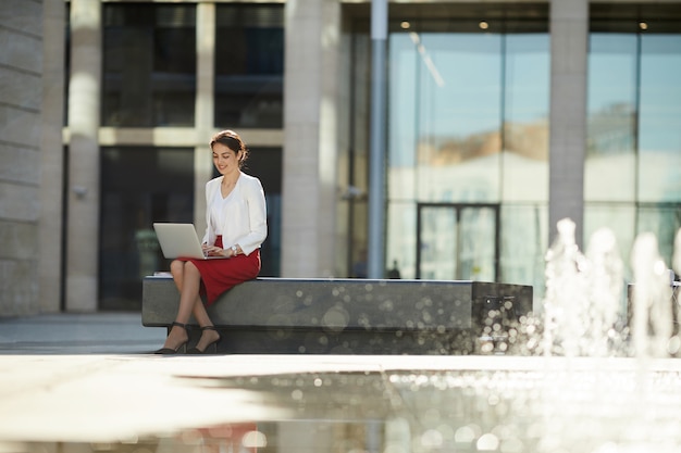 Businesswoman Working Outdoors