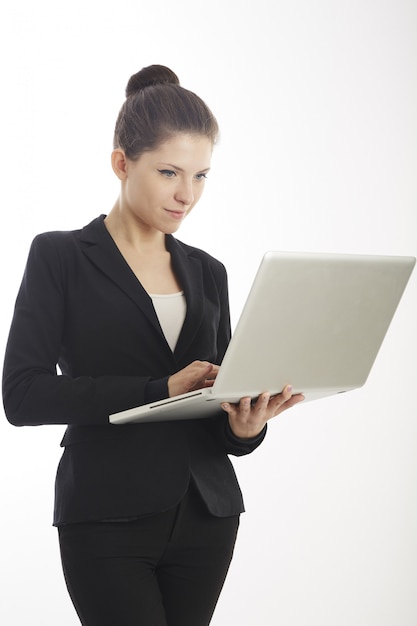 Businesswoman working with laptop 