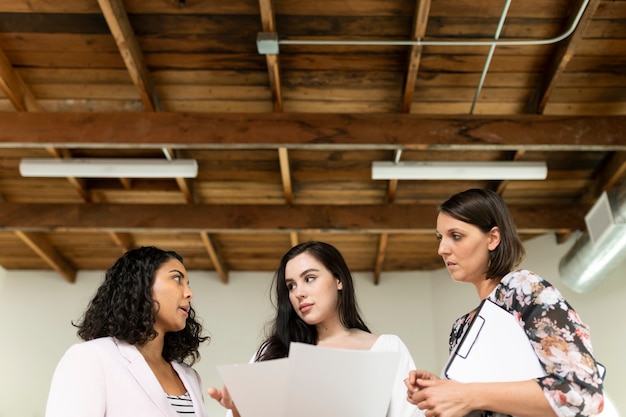 Businesswomen discussing a project in the office