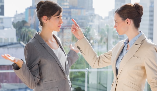 Businesswomen fighting