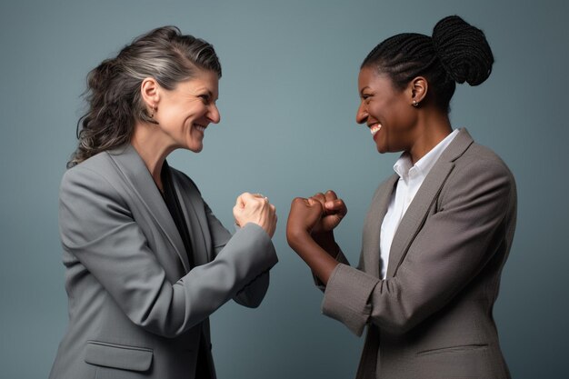 Foto donne d'affari in un pugno