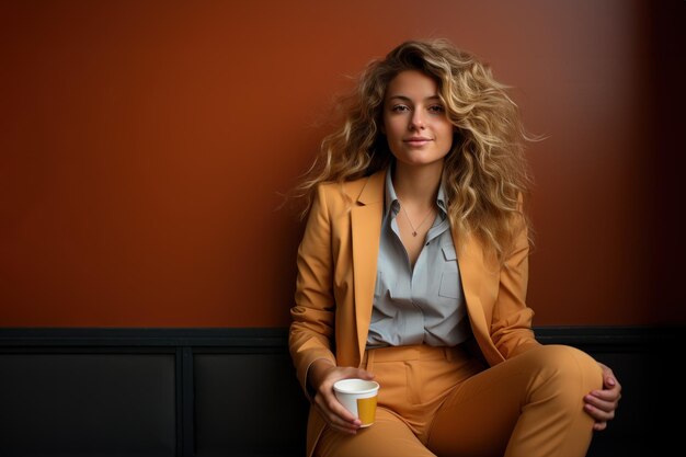 Businesswomen taking a moment with coffee in office attire business meeting image