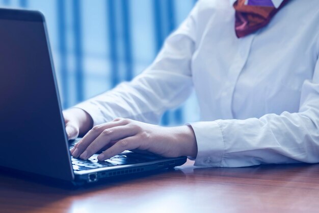 Businesswomen use laptops in the office