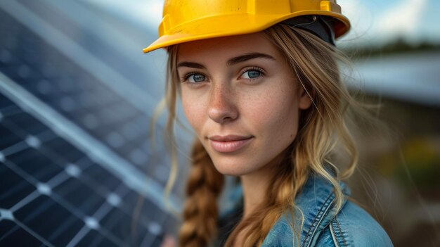 Businesswomen working on checking equipment at solar power plant with tablet checklist woman working