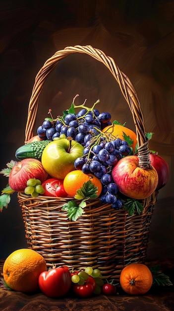 フルーツと野菜のバスケット