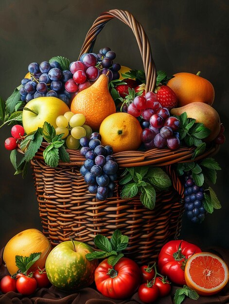 Кувшин с фруктами и овощами