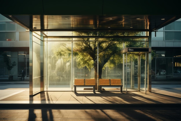 Busstation Natuurlijk licht Generatieve AI