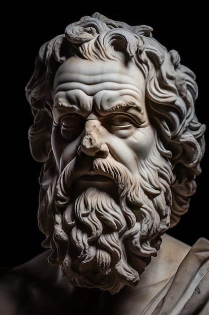 a bust of a man with a beard and mustache.