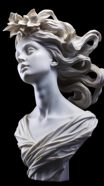 a bust of a woman with a neck that says's a'head'on it