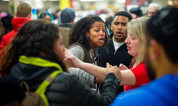 Photo bustling black friday scene captured