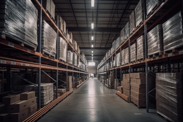 Bustling Environment of a Modern Warehouse