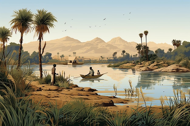 Photo bustling life amp abundance along the lush nile river