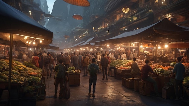 a bustling market