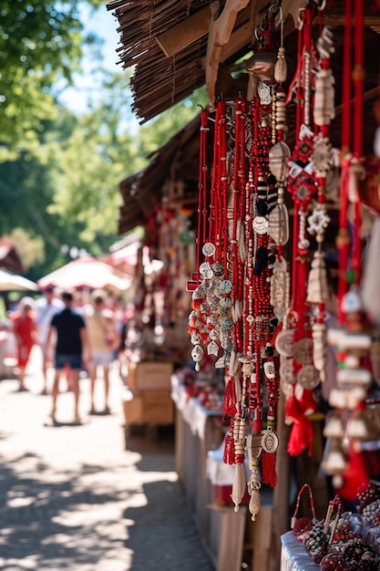 a bustling Martisor craft market