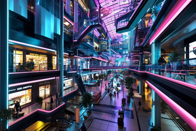 A bustling shopping mall in the metaverse AI generated